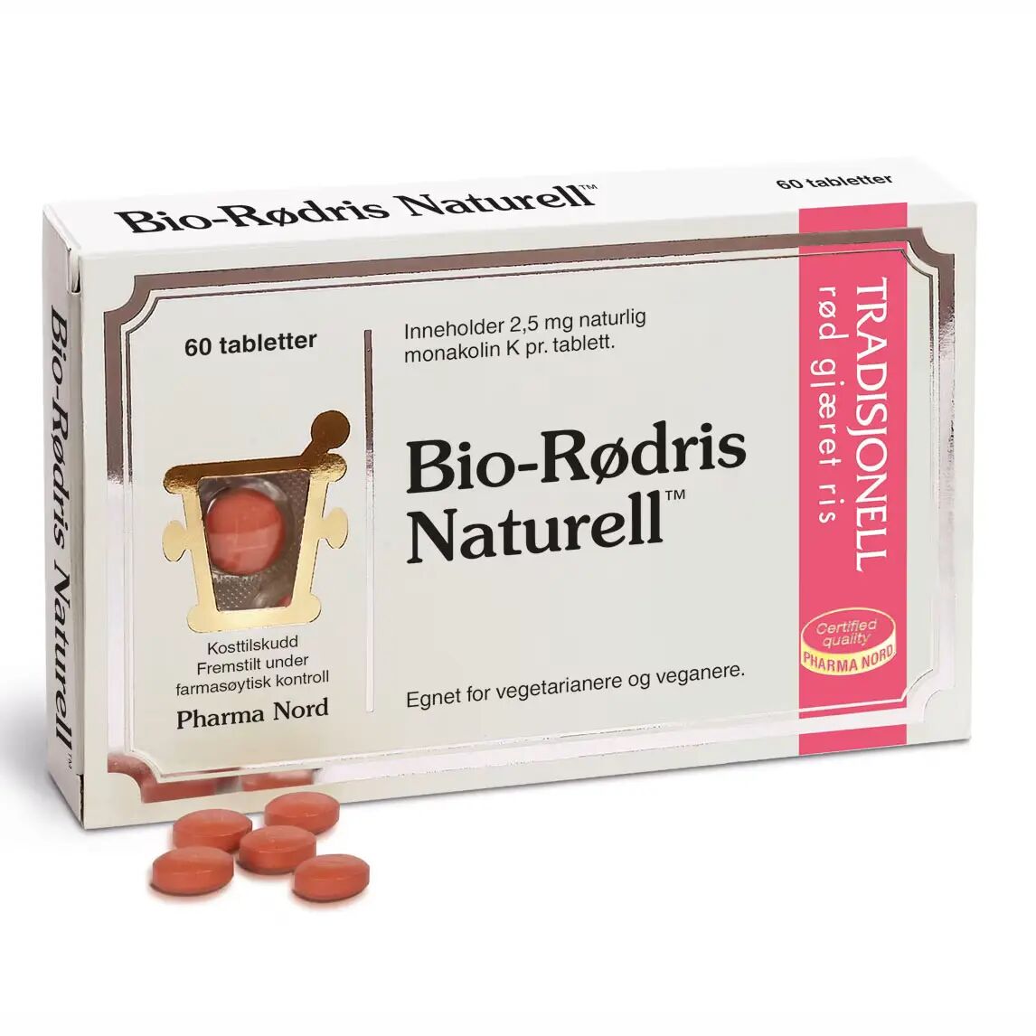 Bio rødris naturell 60 tab