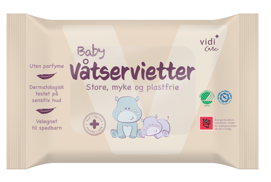 Baby våtservietter plastfrie 60 stk