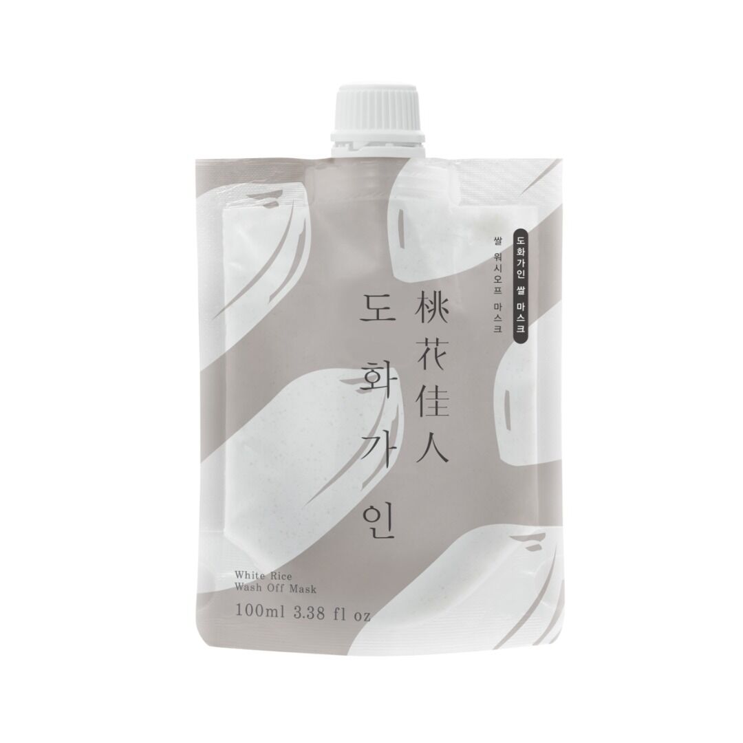White rice wash off mask