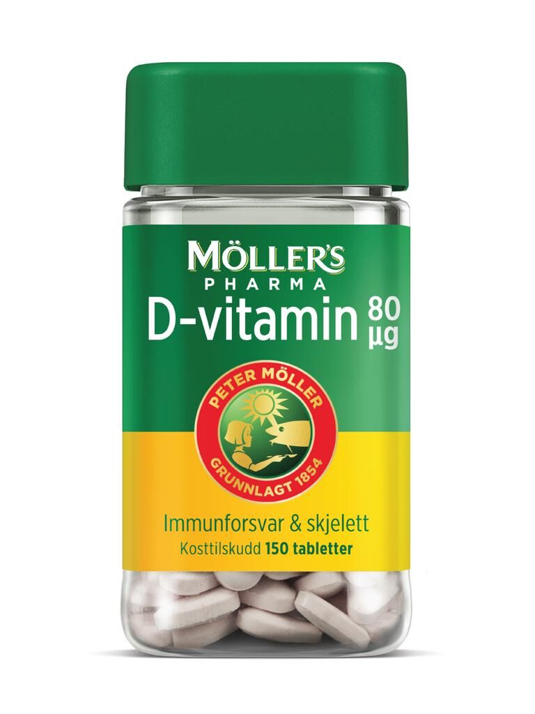 Möller's Pharma 80 µg D-vitamin tabletter 150 stk.