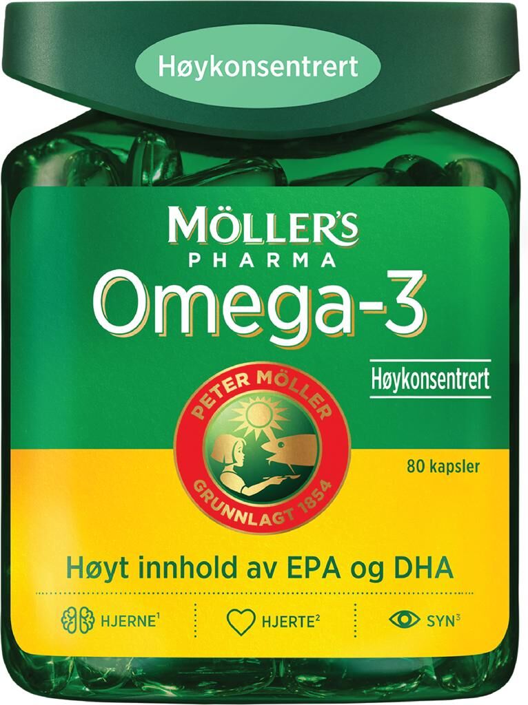 Möller's Pharma Omega-3 Høykonsentrert kapsler 80 stk.
