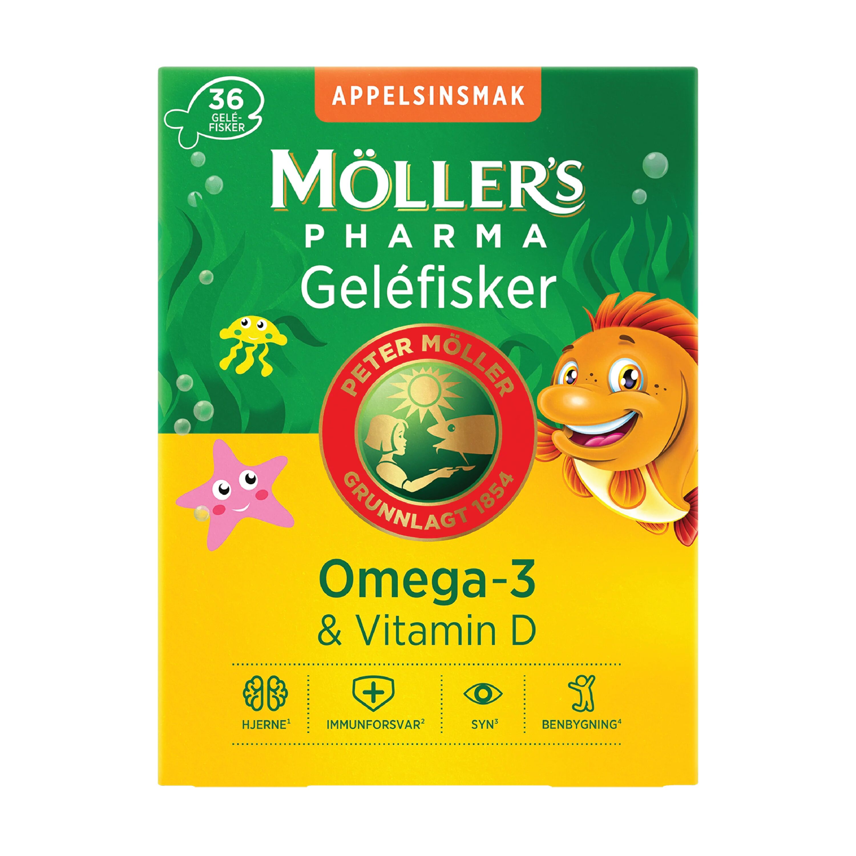 Möller's Pharma Omega-3 Gelefisker 36 stk.