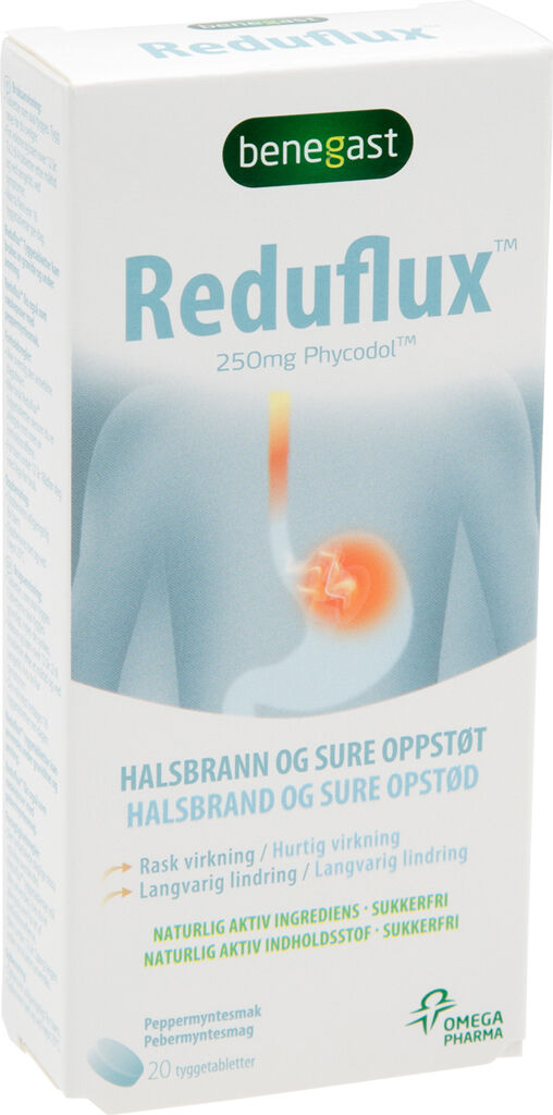 Reduflux tyggetabletter 250mg 20 stk.