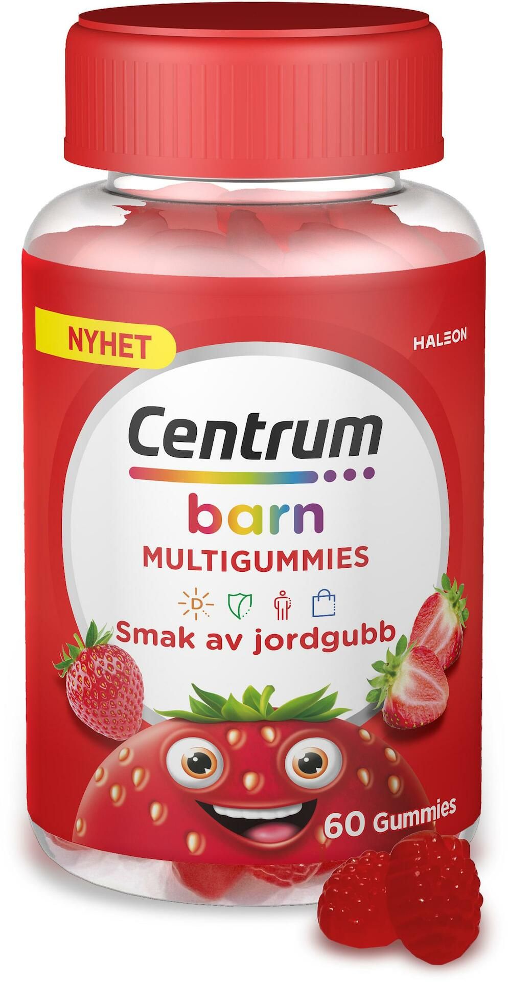 Barn Multigummies Jordgubb 60 tuggtabletter