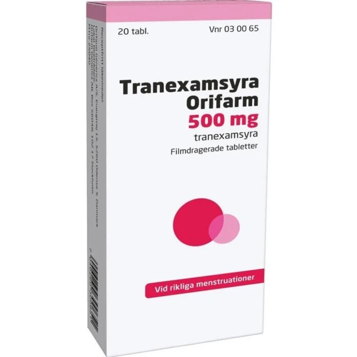 Tranexamsyra, filmdragerad tablett 500 mg 20 st
