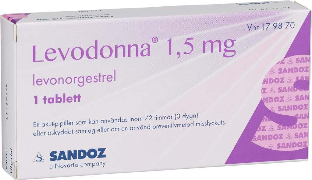 Levodonna 1,5 mg - Akut dagen efter p-piller