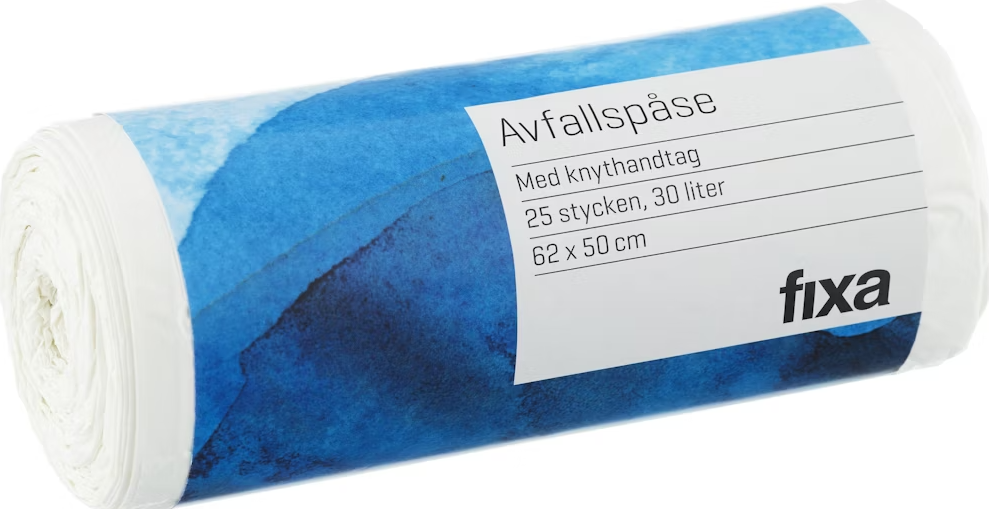 Avfallspåse 30L vit 25 st
