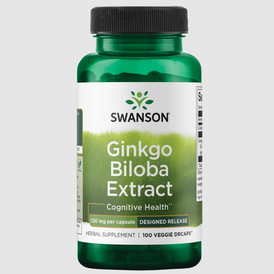 Ginkgo Biloba-extrakt vegetabiliska kapslar, 120 mg, 100 st