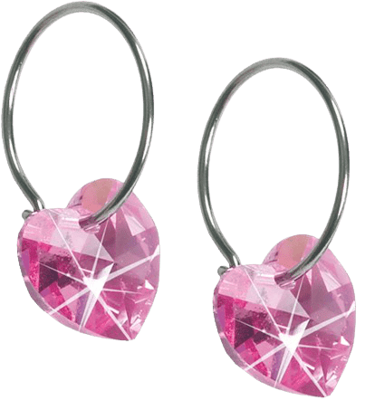 Örhängen NT Heart 10 mm & Ring 14 mm Rose 1 par