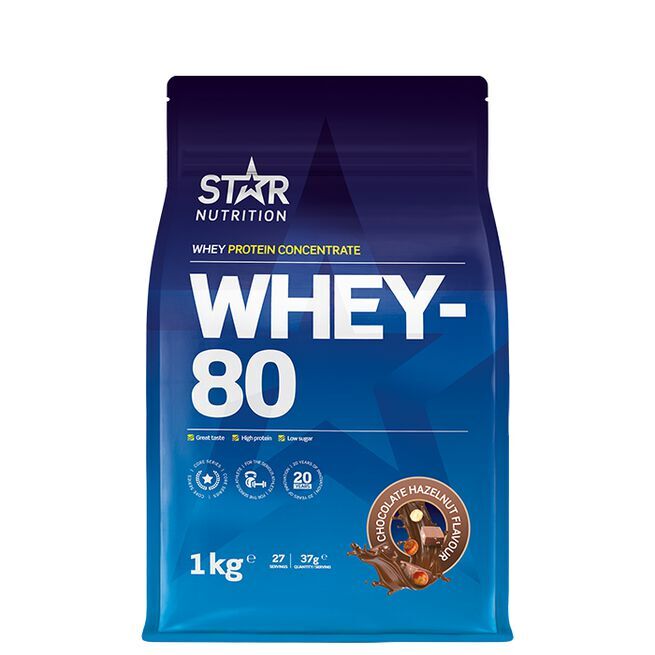 Whey-80 Vassleprotein 1 kg Chocolate Hazelnut