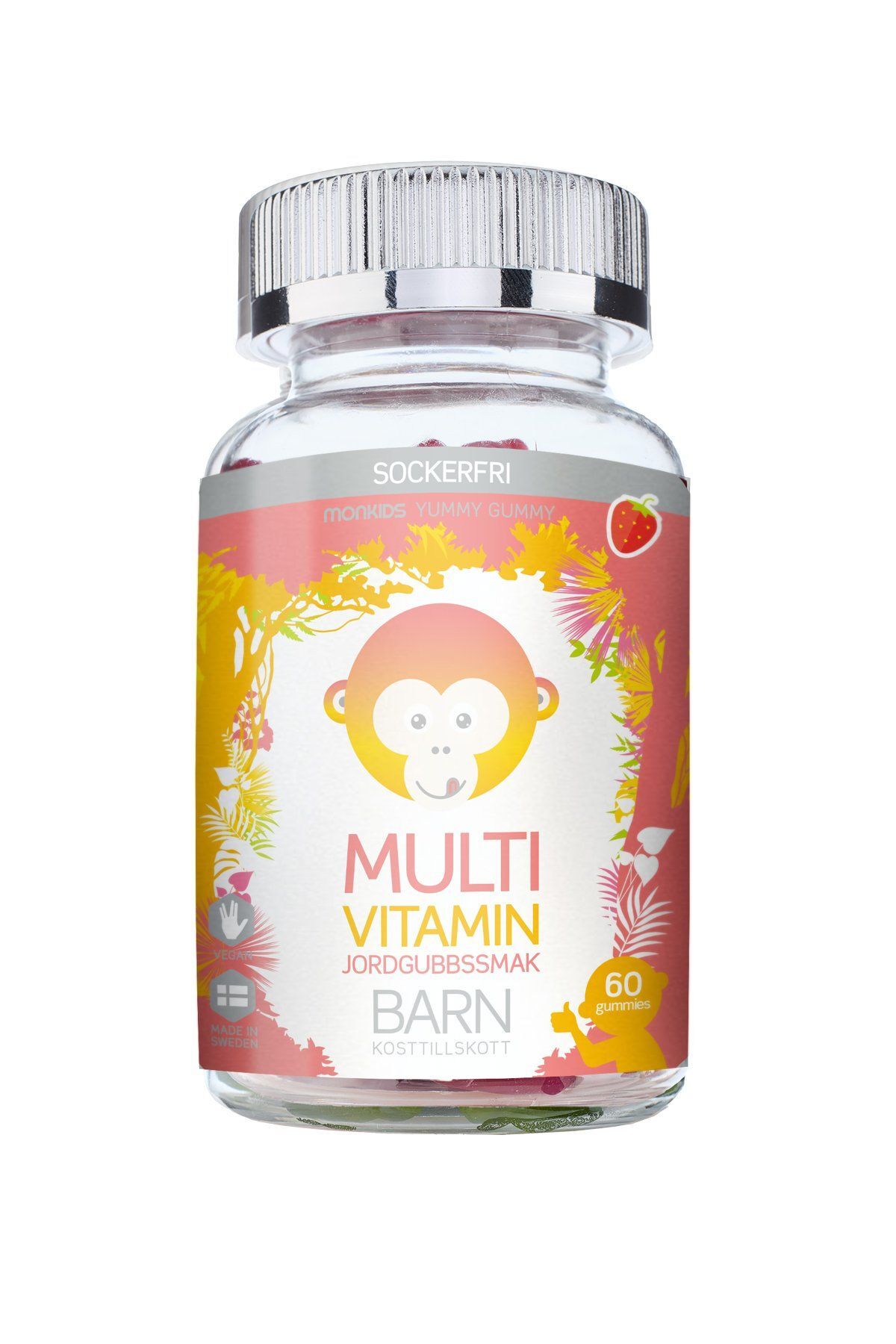 Multivitamin Sockerfri Barn Jordgubb 60 tuggtabletter