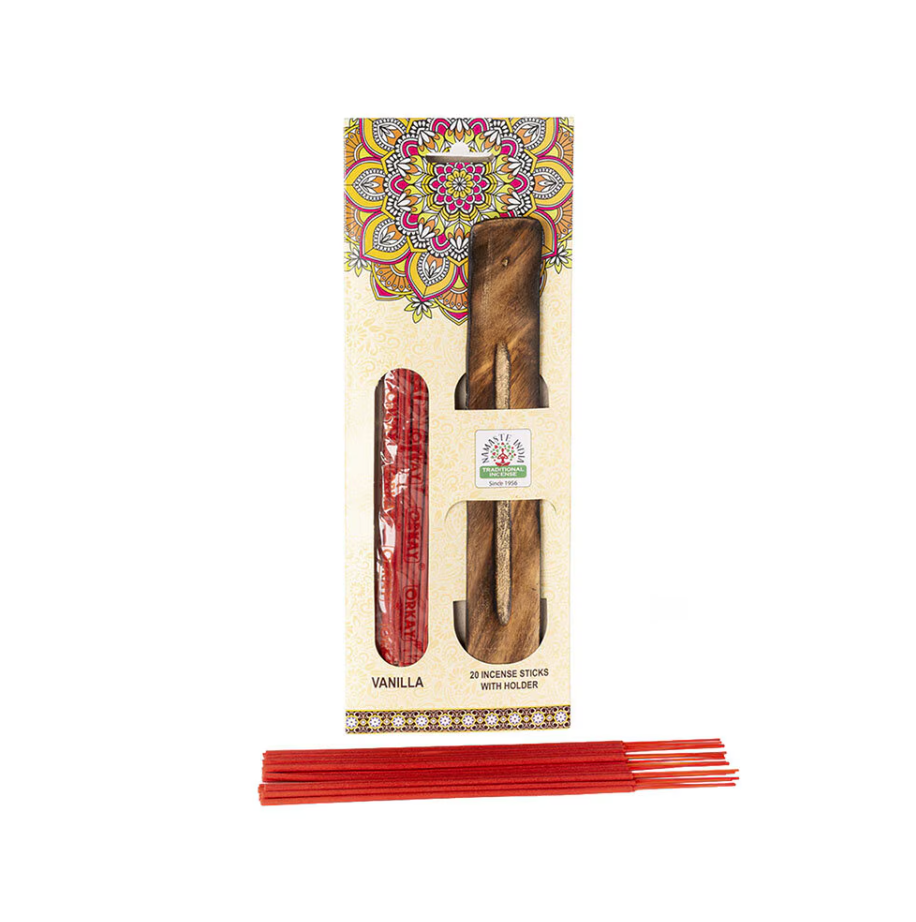 Rökelsepinnar med rökelsehållare Vanilla