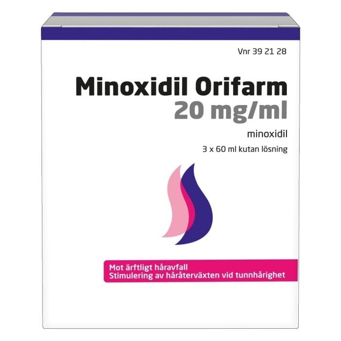 Minoxidil, kutan lösning 20 mg/ml 3 x 60 ml