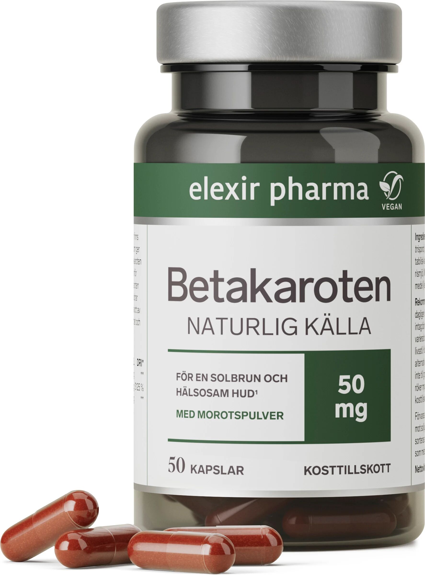Betakaroten 50 mg 50 kapslar