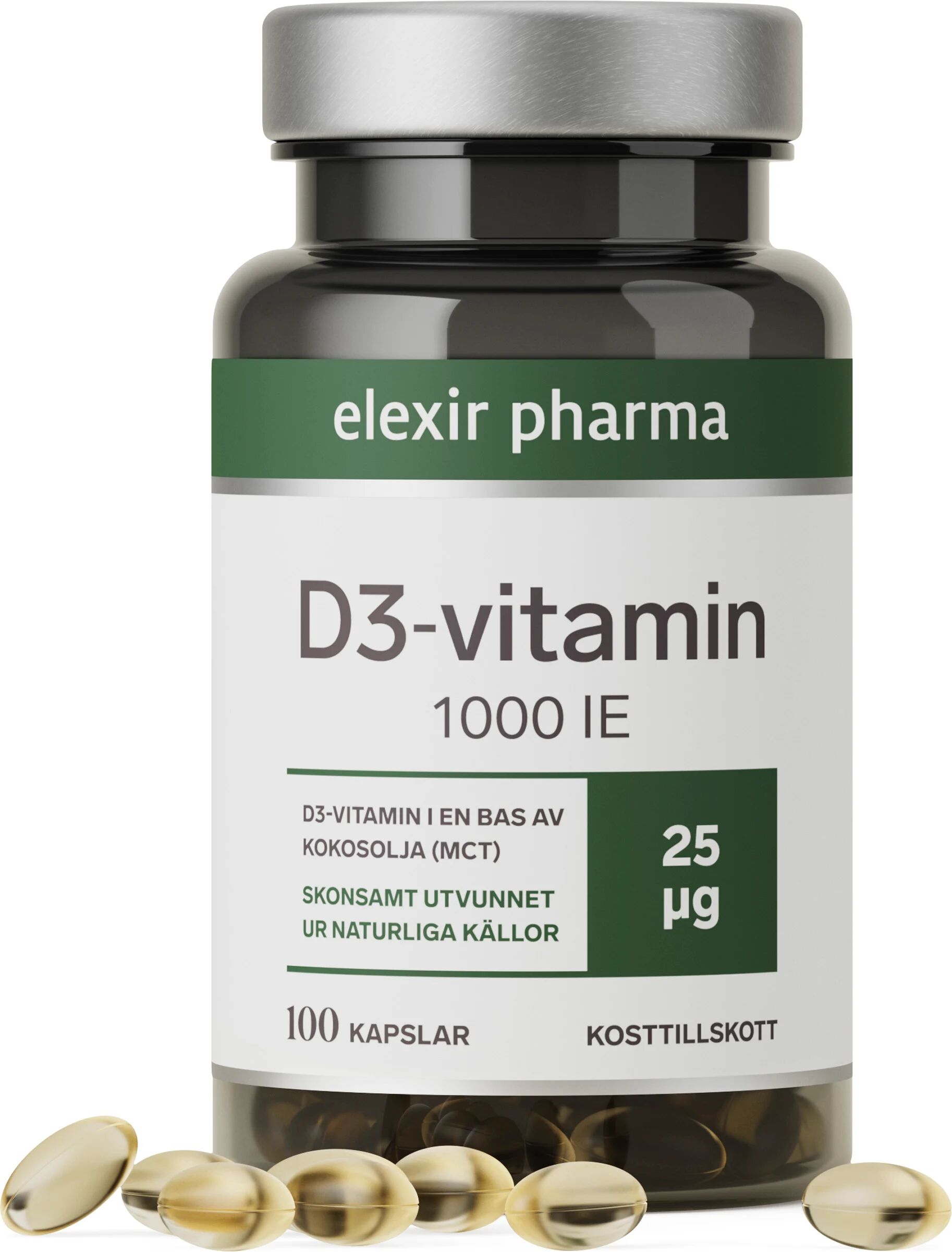 D3-vitamin 1000 IE 25μg 100 kapslar
