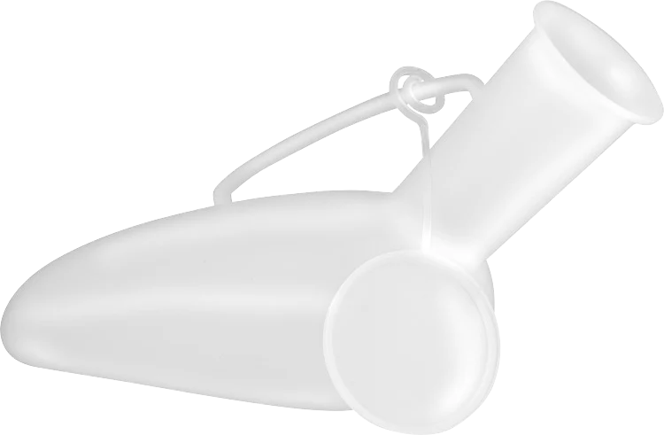 Urinflaska med lock och handtag