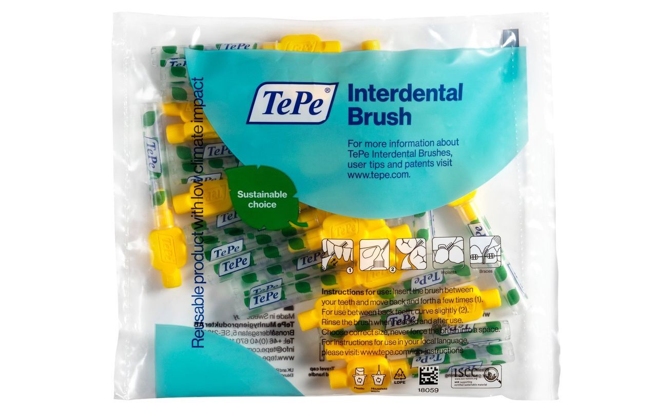 Mellanrumsborste Gul 0,7 mm 20-pack