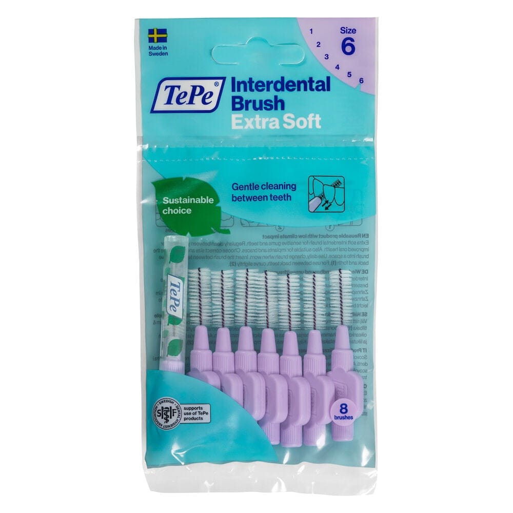 Mellanrumsborste Extra Soft 1,1mm Lila 8-pack