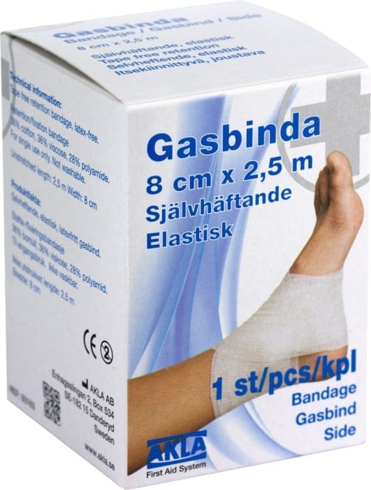 Självhäftande gasbinda 8 cm x 2,5 m