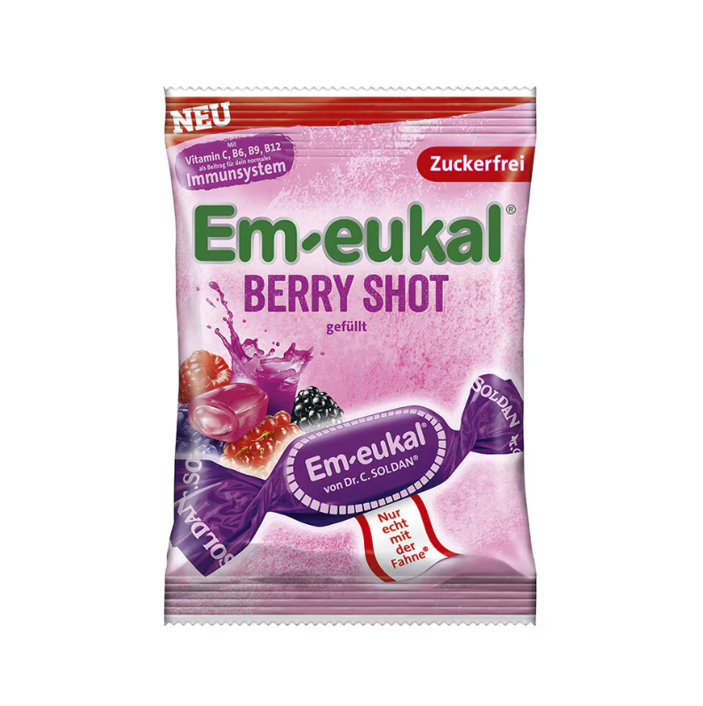 Berry Shot Fyllda Halstabletter 75g sockerfri