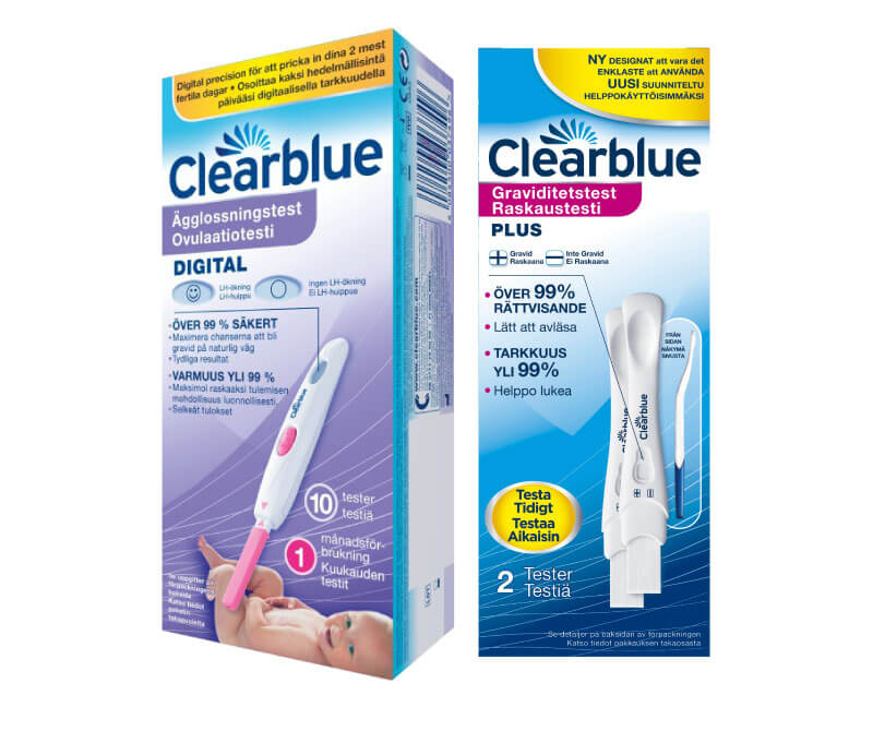Paket från Clearblue! 2 Graviditetstest plus + 10 Ägglossningstest Digitalt