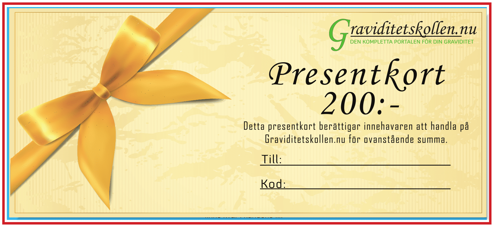 Presentkort 200 kronor 