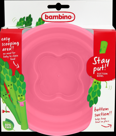 Tallrik med sugkopp - Bambino Cerise