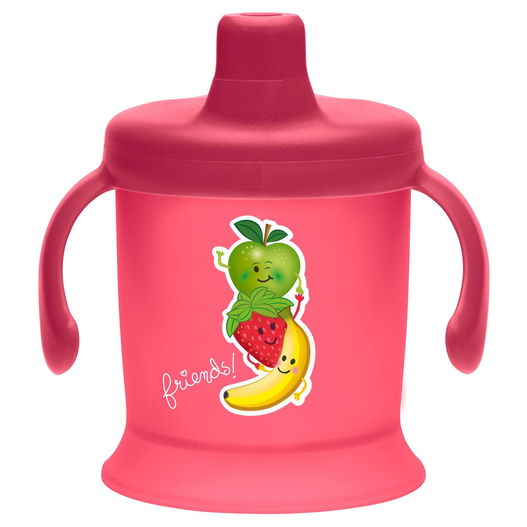 Spill proof cup 1-pack - Bambino Röd (Kaninmotiv)