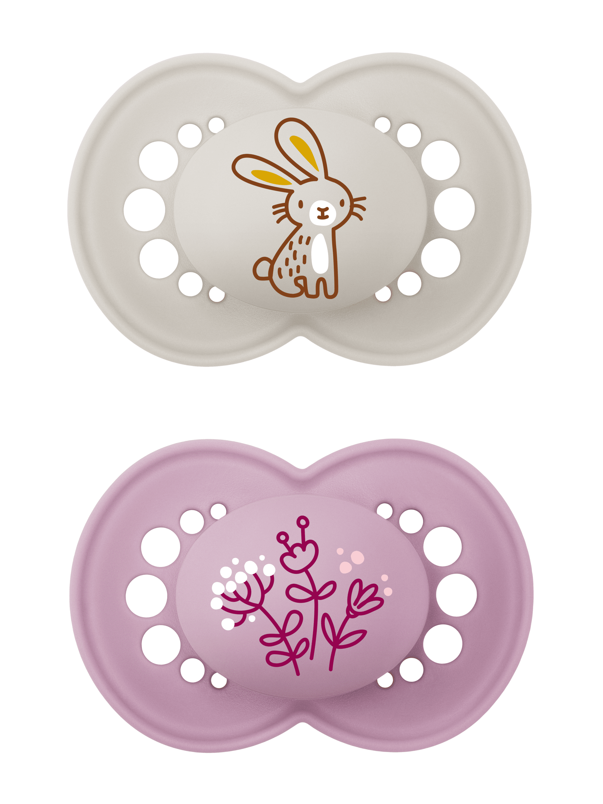 MAM Original 6-16m Latex 2-pack Rosa (Kanin/Blommor)
