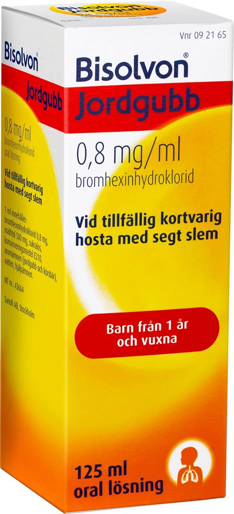 Bisolvon Jordgubb, oral lösning 0,8 mg/ml 125 ml