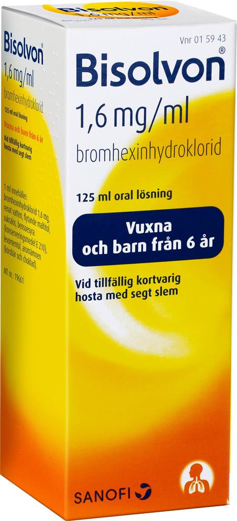 Bisolvon, oral lösning 1,6 mg/ml 125 ml