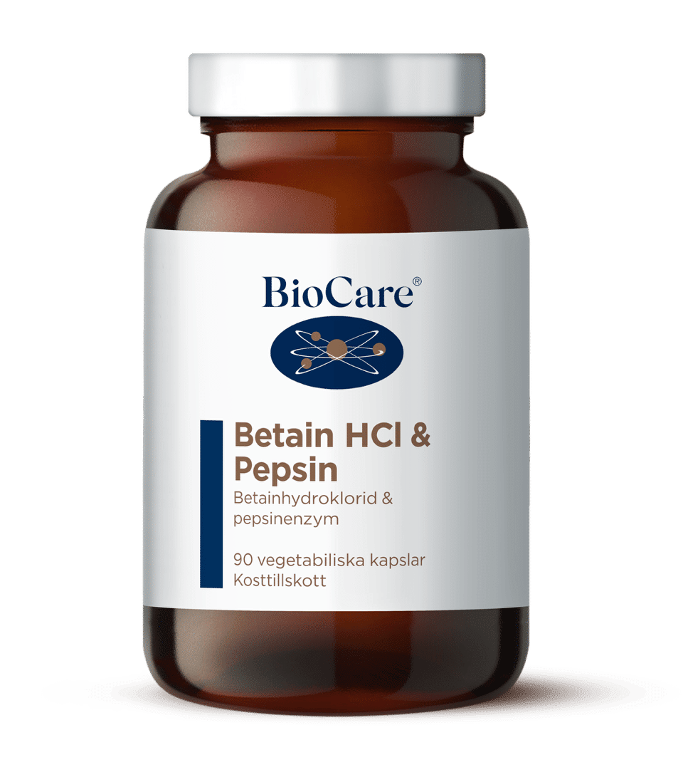 BioCare Betain HCL & Pepsin 90 kapslar