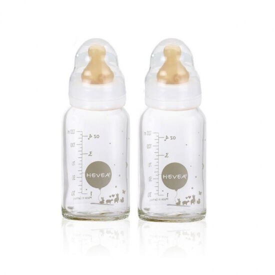 Nappflaska Glas 2-pack 120 ml - Hevea