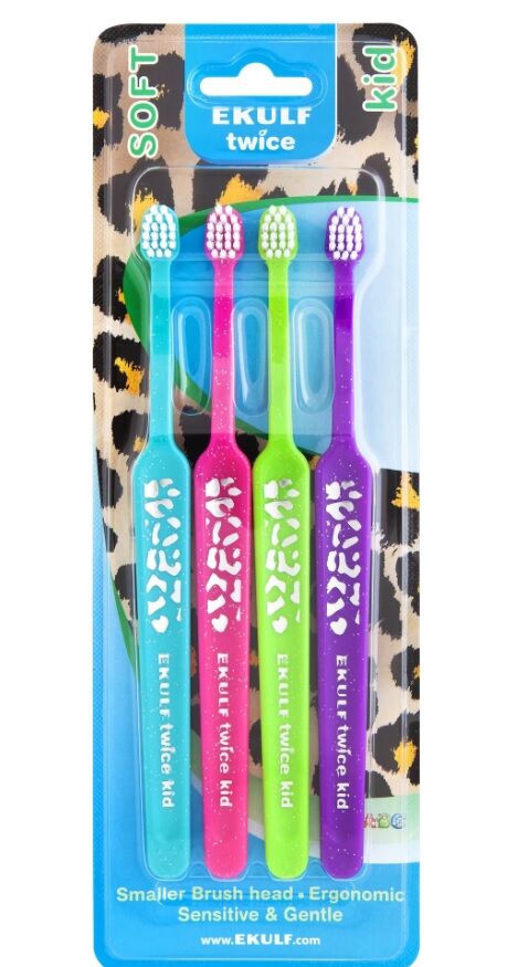 Ekulf Twice Kid tandborste 4 st