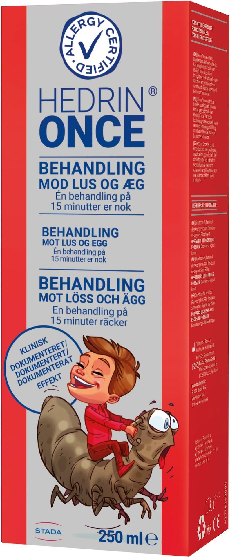 Hedrin Once Lusmedel, 250 ml