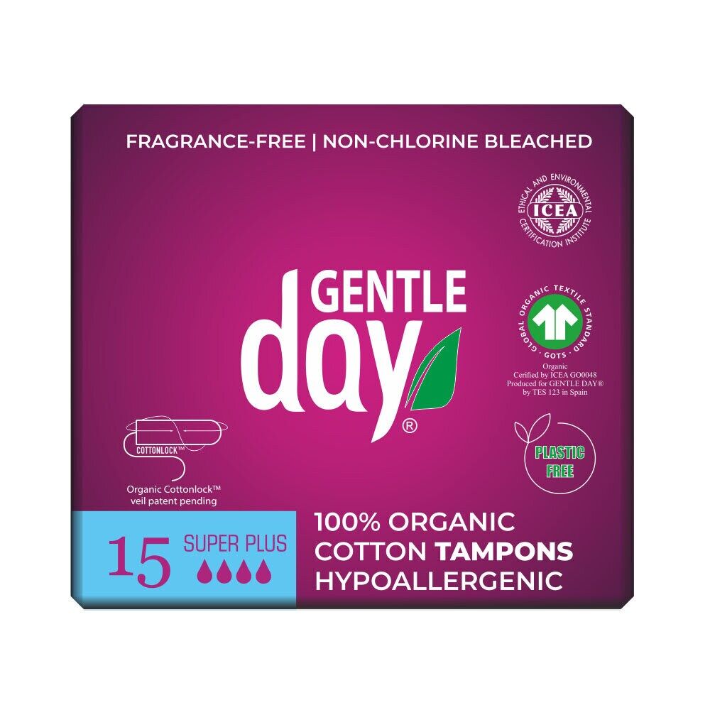 Tamponger bomull super plus 15 st Gentle Day