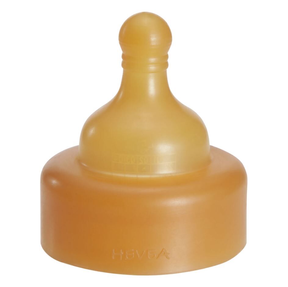 Hevea - Dinapp Wide Neck i Naturgummi, Medium Flow 3-24 mån