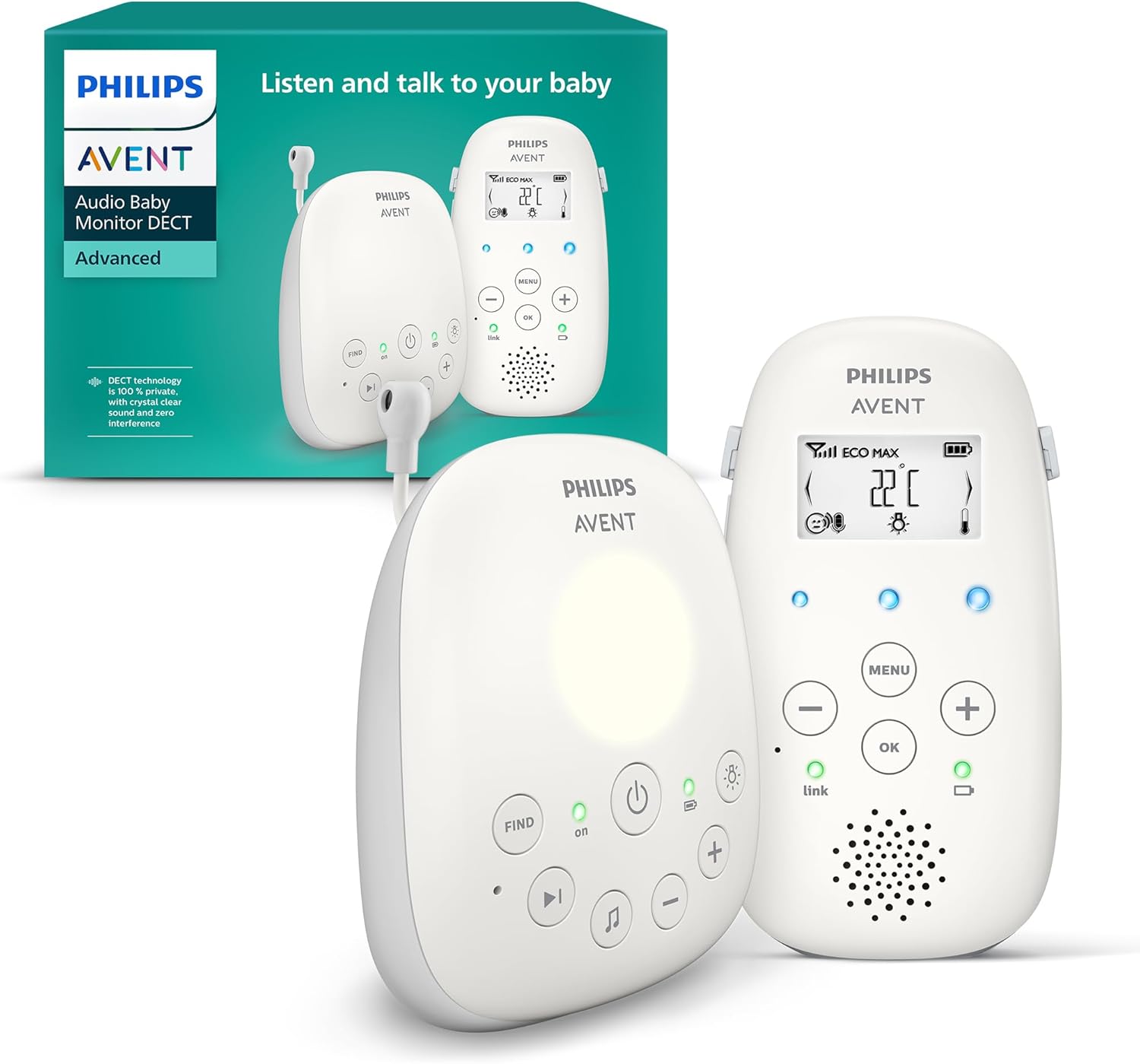 Philips Avent Advanced Ljudbabyvakt DECT SCD713/26