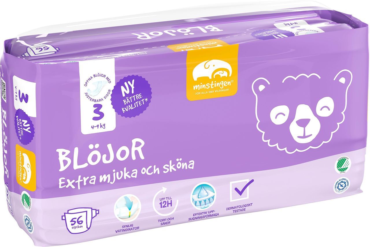 Minstingen Blöjor nr 3 (4-9 kg) 56 st
